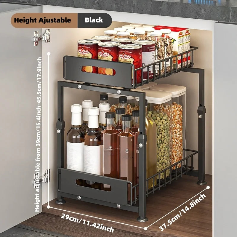 Adjustable 2-Tier Under Sink Organizer