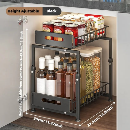 Adjustable 2-Tier Under Sink Organizer