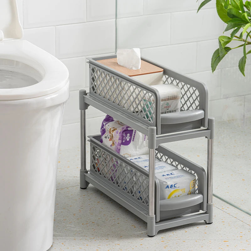 2-Tier Bathroom Cabinet Organizer