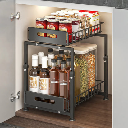 Adjustable 2-Tier Under Sink Organizer