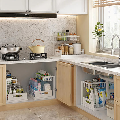 Metal Pull-Out Under Sink Organizer with Drawer