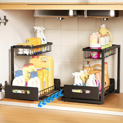 Metal Pull-Out Under Sink Organizer with Drawer