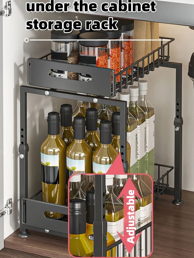 Adjustable 2-Tier Under Sink Organizer
