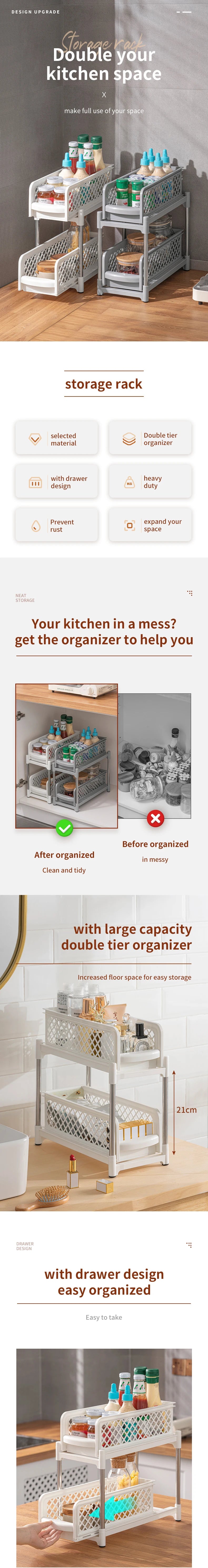 2-Tier Bathroom Cabinet Organizer